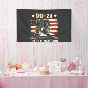 DD 24 Offiziell Man Card American Veteran Day Flag Banner