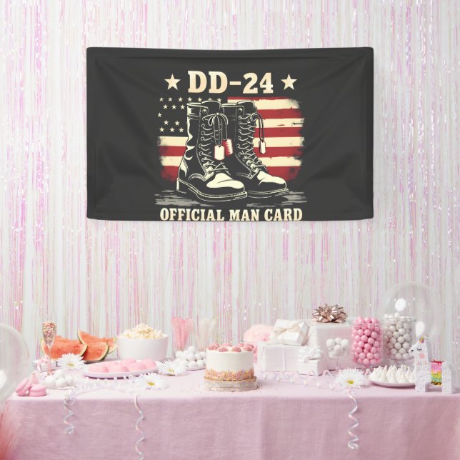 DD 24 Offiziell Man Card American Veteran Day Flag Banner (Party)