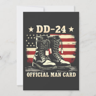 DD 24 Offiziell Man Card American Veteran Day Flag Einladung