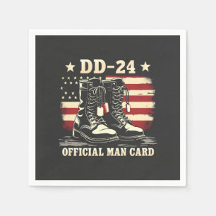 DD 24 Offiziell Man Card American Veteran Day Flag Serviette