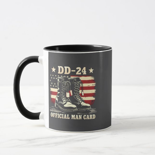 DD 24 Offiziell Man Card American Veteran Day Flag Tasse (Links)