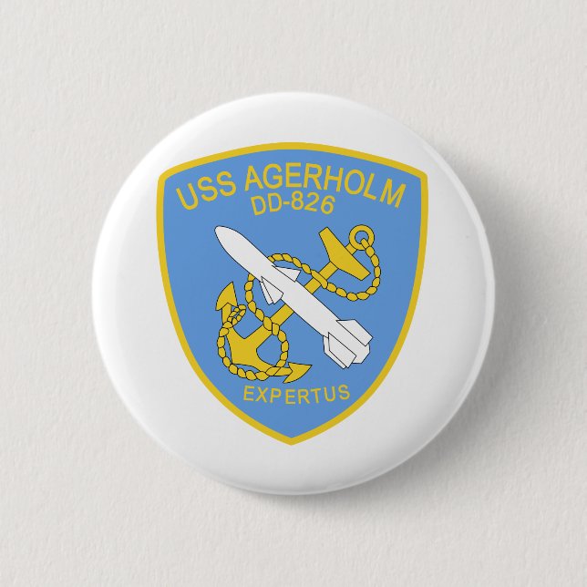 DD-826 ein Zerstörer-Schiffs-Militär USSs AGERHOLM Button (Vorderseite)