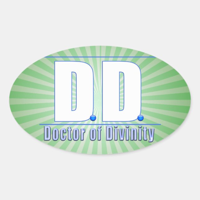 DD Doktor der Göttlichkeit Akronym LOGO Ovaler Aufkleber (Vorderseite)