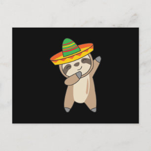 Ddabbing Sloth Cinco De Mayo süße Tiere Mexiko Postkarte