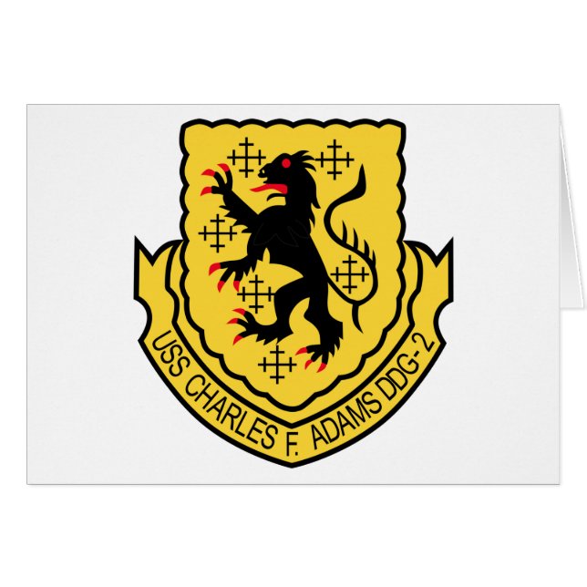 DDG-2 USS Charles F Adams Militärflecken-Zerstörer (Vorderseite (Horizontal))