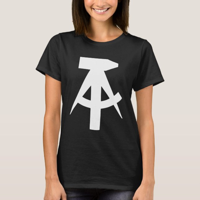 DDR-Flag-Hammer und Kompass-Idee T-Shirt (Vorderseite)
