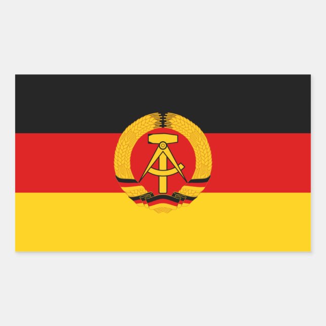 DDR-Flagge Rechteckiger Aufkleber (Vorderseite)