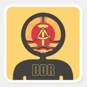 DDR-Flaggenavatar Quadratischer Aufkleber