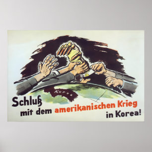DDR-Propagandaplakat Stoppt den amerikanischen Kri Poster