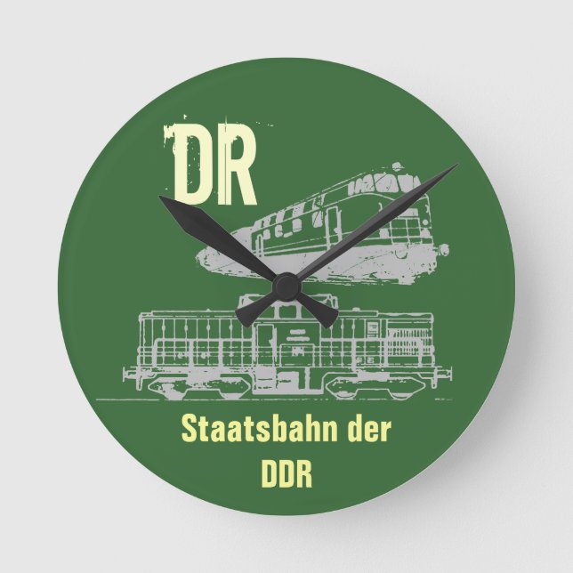 DDR Reichsbahndesign Runde Wanduhr (Vorderseite)