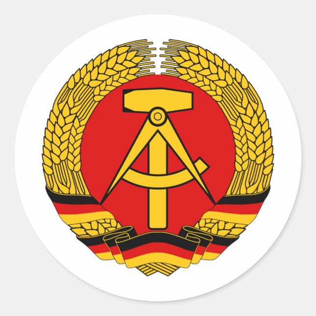 DDR Wappen Runder Aufkleber (Vorderseite)