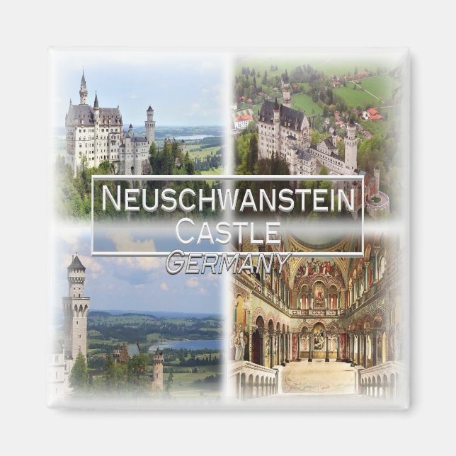 DE0112 Europa, Deutschland, Schloss Neuschwanstein Magnet (Vorne)