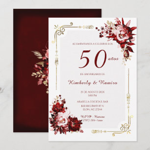 De Boda 50. Aniversario mit Vintage-Spitze Einladung