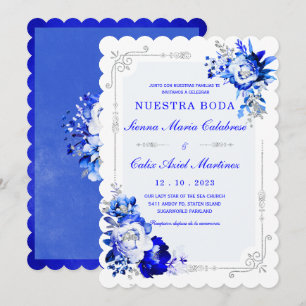 De Boda Originale und Elegante in Königsblau Einladung