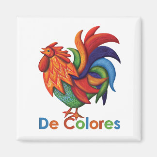 De Colores Rooster Gallery 2" Square Magnet