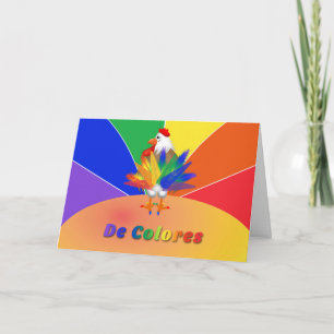 De Colores Rooster Schwanz Note Card für Palanca Karte