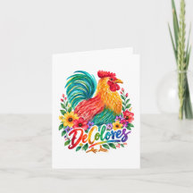 De Colores Watercolor-Hahn-Notizkarte