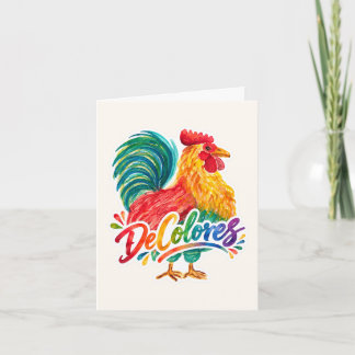 De Colores Watercolor Hahn Notizkarte