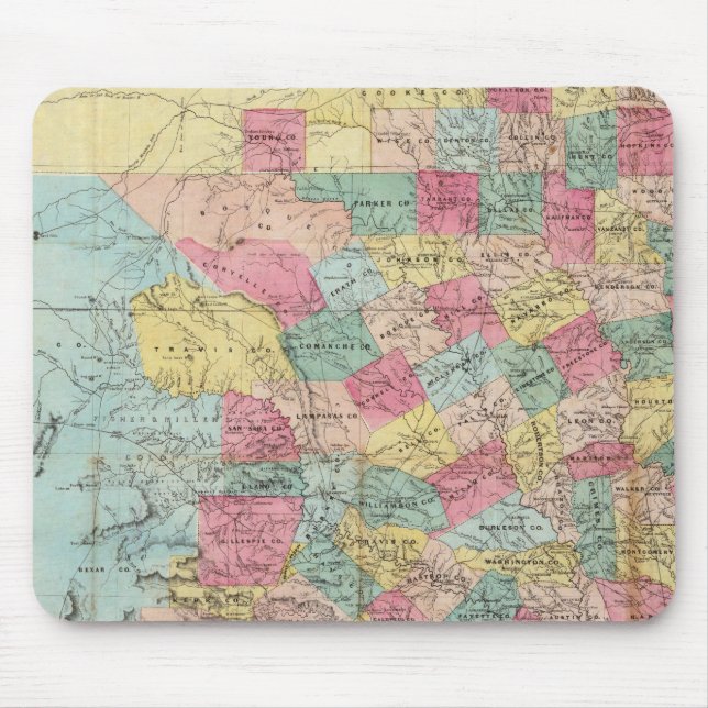 De Cordovas Karte von Texas Mousepad (Vorne)