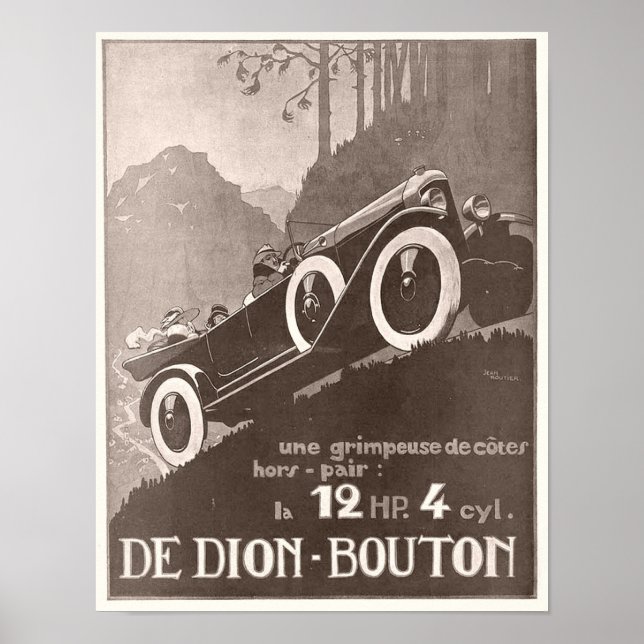 De Dion Bouton Vintage Ad Poster (Vorne)
