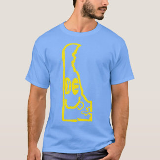 DE Eyes Delaware Grunge Lächeln Gesicht schwarzer T-Shirt