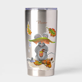 DE/GB Thermobecher/Thermal mug Herbst/Fall Maus Thermobecher