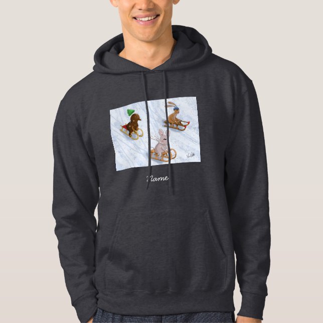 DE/GB Winterhoodie rodeln/Winter hoodie sledding (Vorderseite)