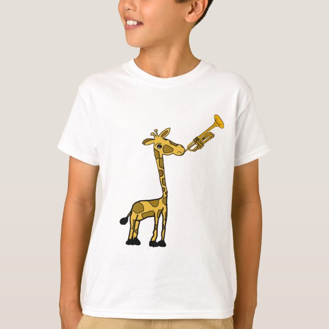DE- Giraffe spielt das Trumpet-Shirt T-Shirt (Vorderseite)