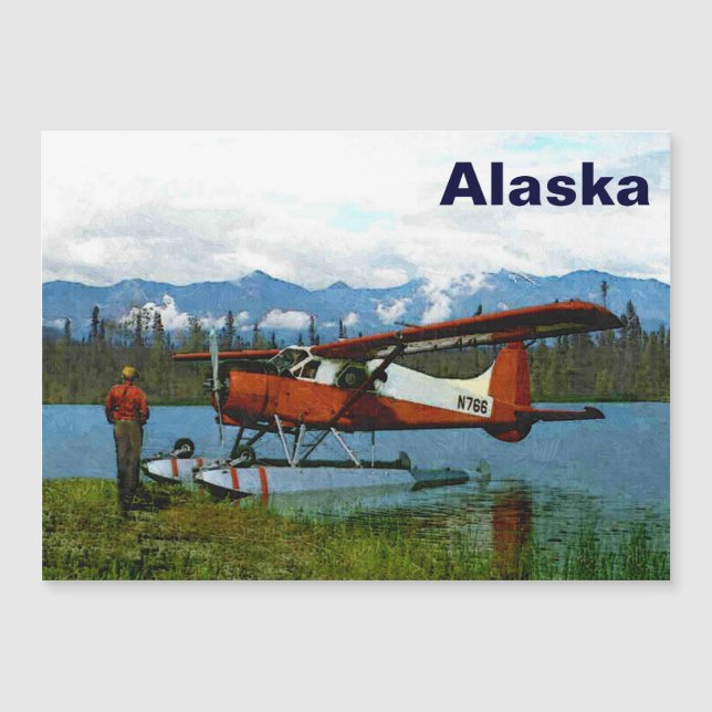 De Havilland Beaver Floatplane - Alaska Magnetkarte (Vorderseite)