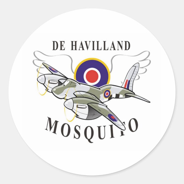 de havilland mosquito runder aufkleber (Vorderseite)