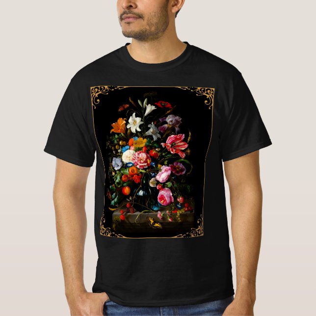 de Heem Mauritshuis Vase von Blume Malklasse T-Shirt (Vorderseite)