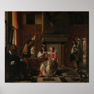 De Hooch - Glückliche Gesellschaft Poster