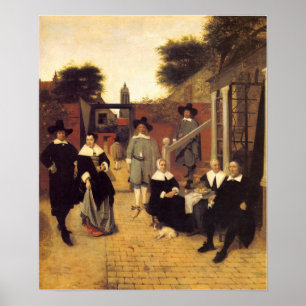 De Hooch - Holländische Familie 1662 Poster