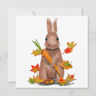 DE Karte Hase im Herbst