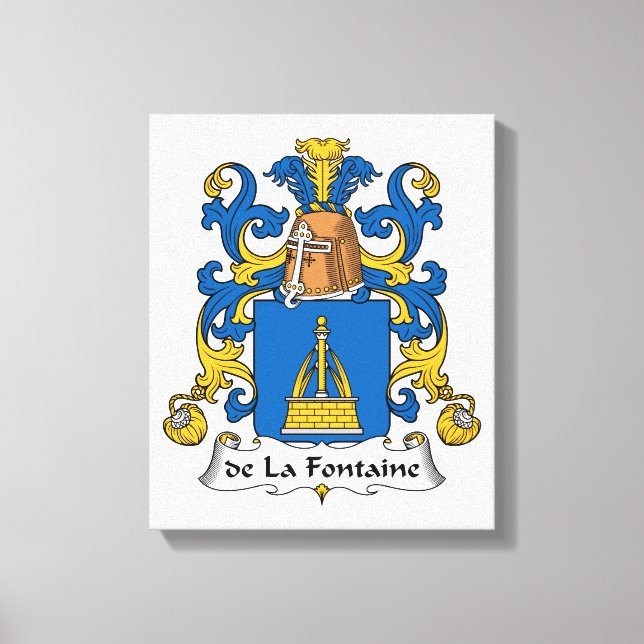 de la Fontaine Familienwappen Leinwanddruck (Vorderseite)