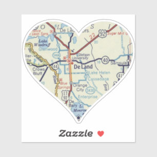 De Land Florida Vintage Karte Aufkleber