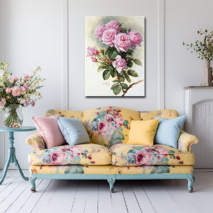 De Longpre Pink Roses Hummeln 1899 Poster