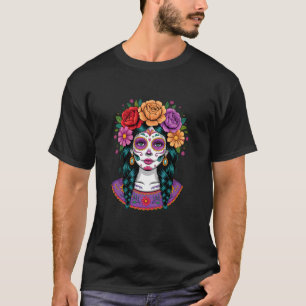 De Los Muertos La Catrina Tag der Toten Frauen T-Shirt