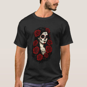De Los Muertos La Catrina Tag der Toten Frauen T-Shirt