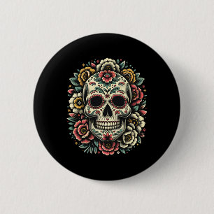 De Los Muertos Tag des toten sauren Schädelhallowe Button