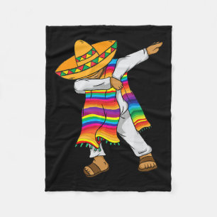 De Mayo Dabbing Mexikanischer Poncho Kinder Kleink Fleecedecke