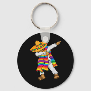 De Mayo Dabbing Mexikanischer Poncho Kinder Kleink Schlüsselanhänger