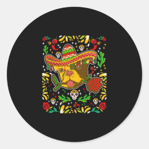 De Mayo Frenchie Sombrero French Bulldog 5. Mai Runder Aufkleber
