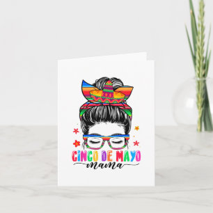 De Mayo Mama Unordentlicher Dutt Haare Mexikanisch Karte