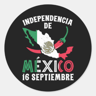 De Mexico 16 Septiembre Mexican Independence 1 Runder Aufkleber