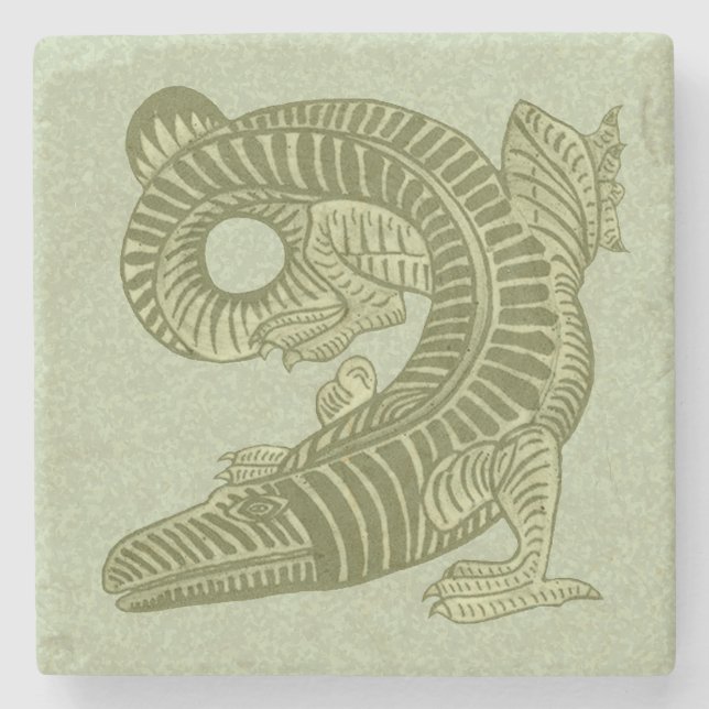 De Morgan's Alligator-Marble-Stone-Untersetzer Steinuntersetzer (Vorderseite)