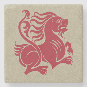 De Morgan's Lion Marble Stone Untersetzer