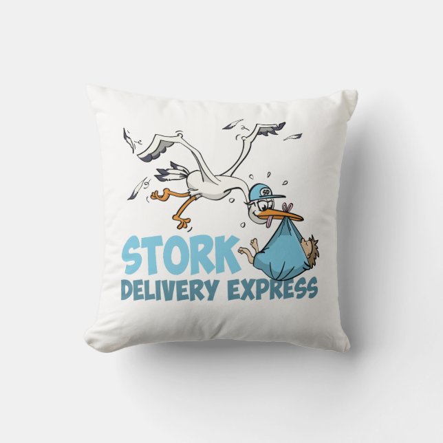 De ooievaar bezorg express kissen (Vorderseite)