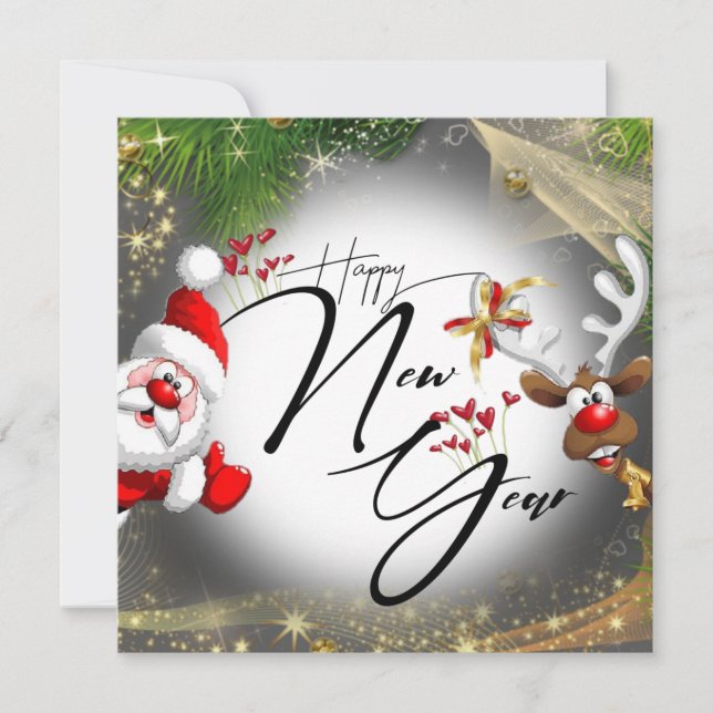 de papá Noel con brillo Karte (Vorderseite)