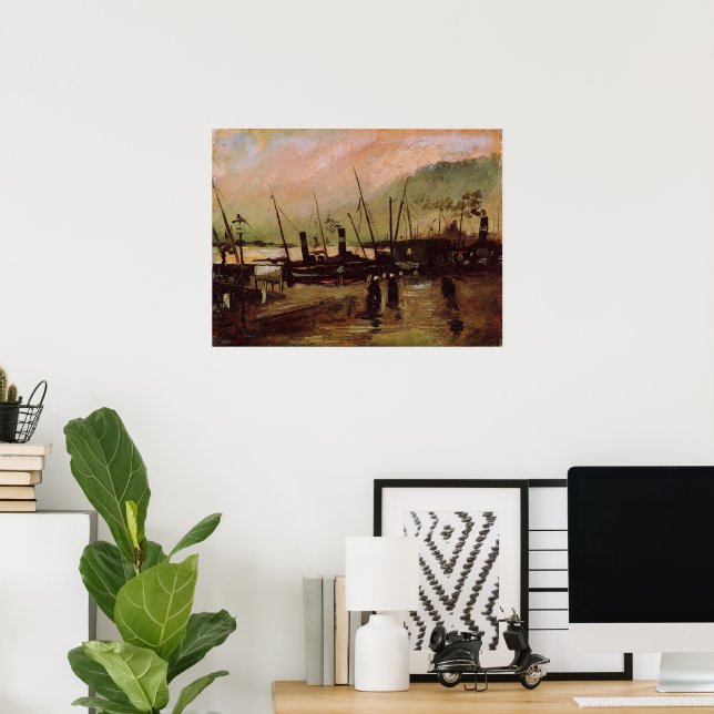 De Ruijterkade in Amsterdam von Vincent van Gogh Poster (Heimbüro)